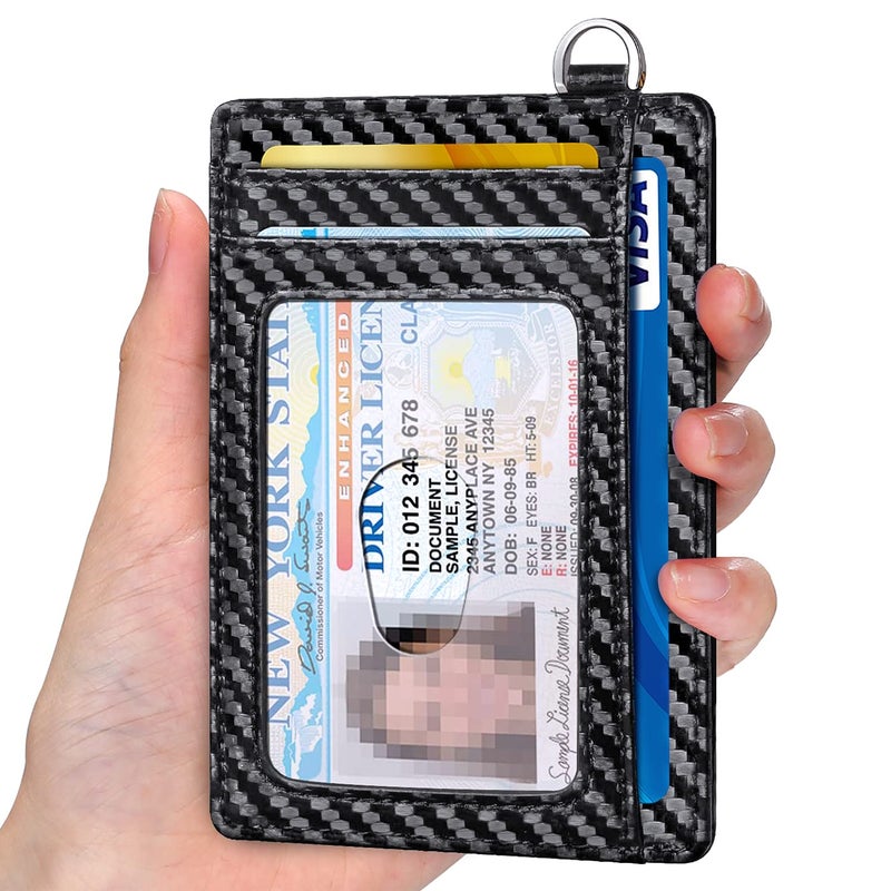 EcoVision Slim Minimalist Front Pocket Wallet, RFID Blocking Credit Card Holder Wallet with Detachable D-Shackle for Men Women - Image 2
